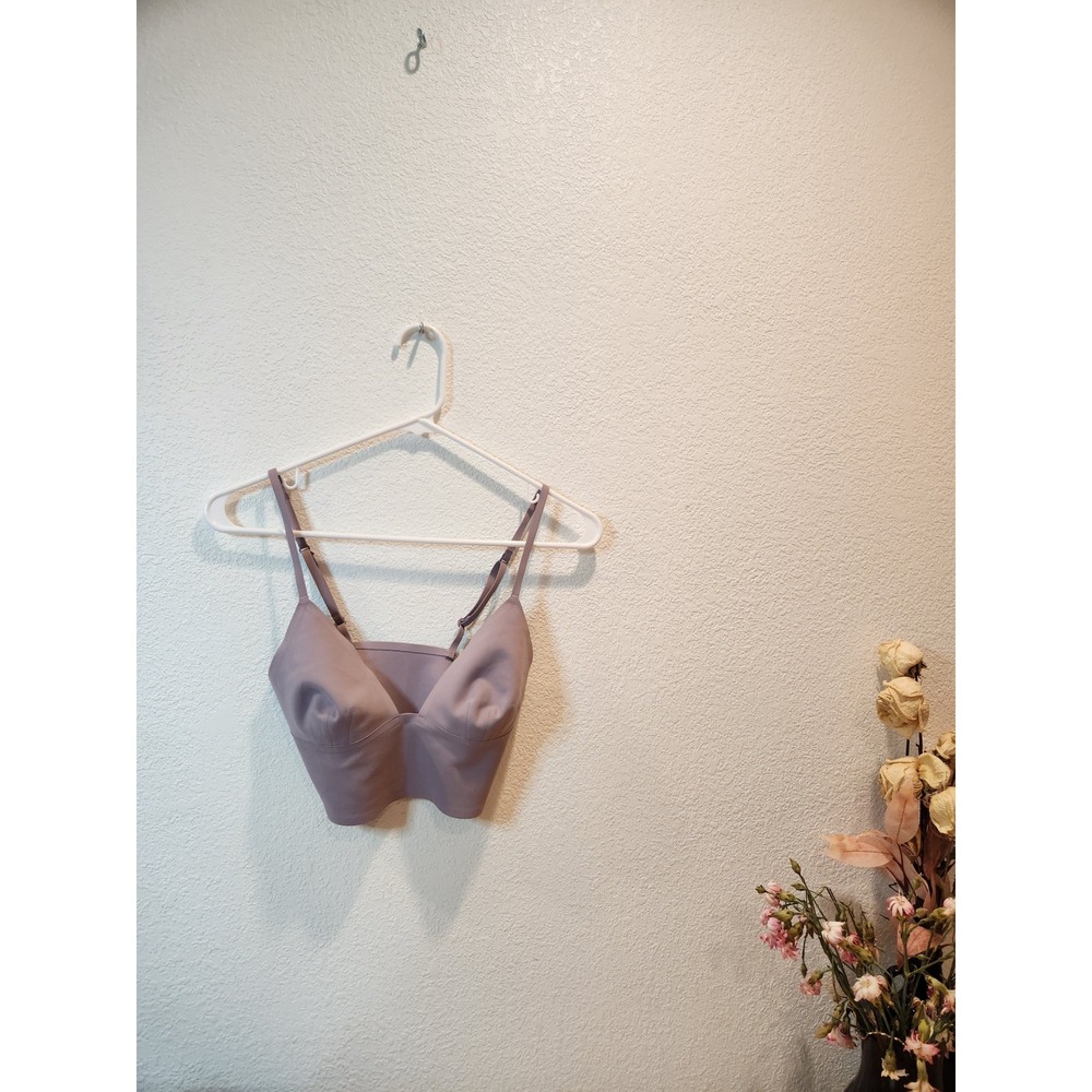 Free People Crop Top Bralette‎ Layering Ruffle Sleeveless Lavender Size S